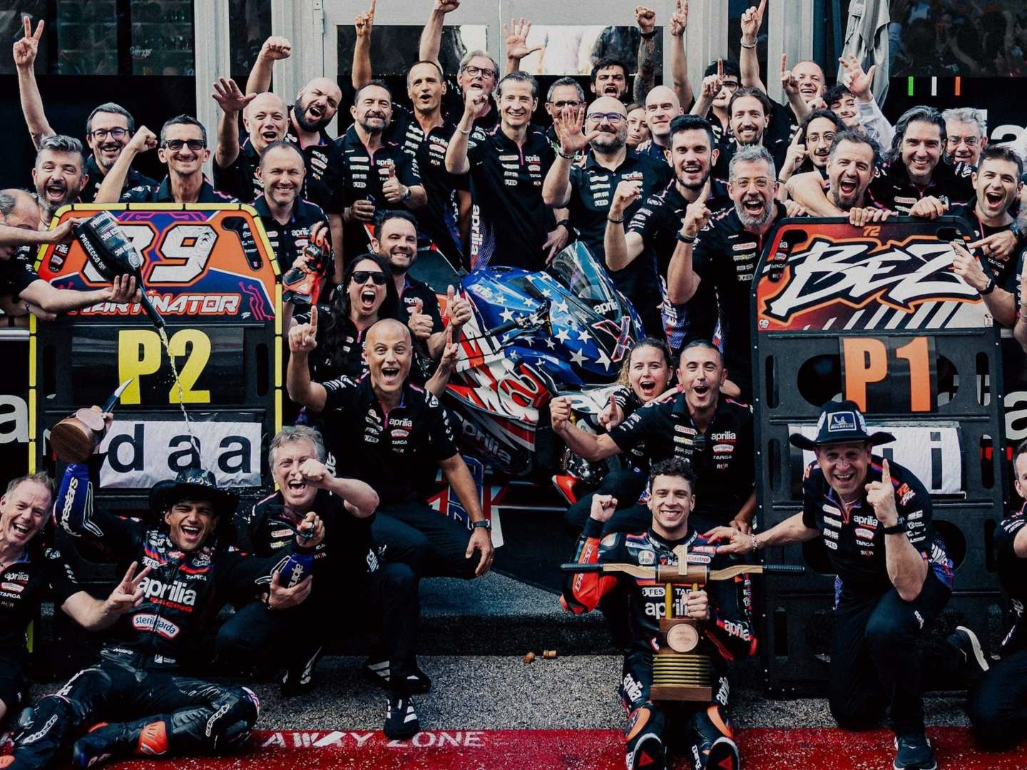 Aprilia在美国缔造历史，再揽MotoGP分站冠亚！