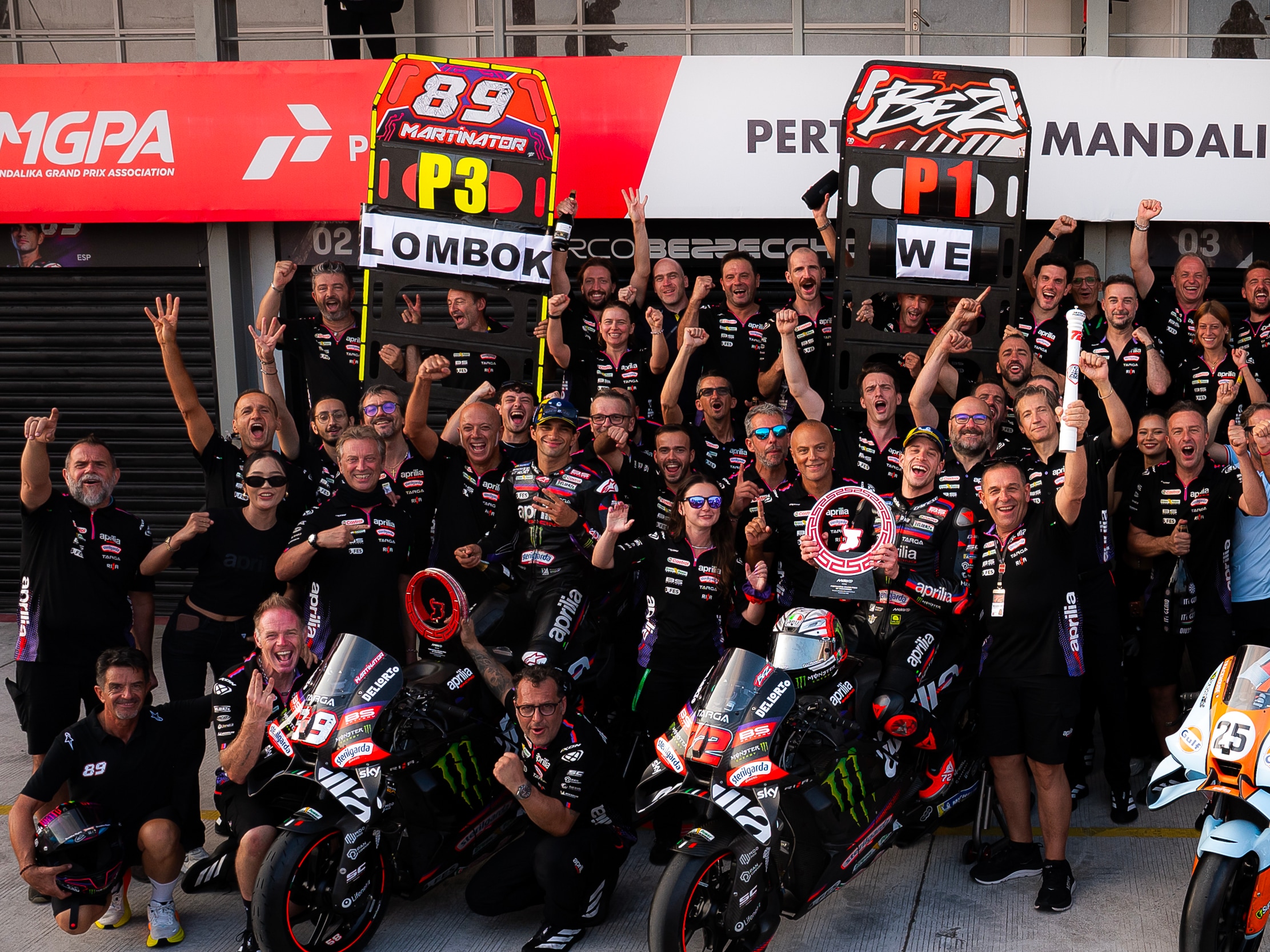 Aprilia Racing在Mandalika创造历史，首次在MotoGP包揽前四名